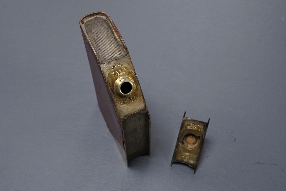 A rare novely hip flask in the form of a book, presented to the members of the cast (14) on the opening night of Noel Coward’s operetta Bittersweet at His Majesty's Theatre - 18th July 1929, of course construction with l